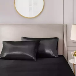 Kirklands Home Bed Sheets|Satin King 2-pc. Pillow Case Set Black