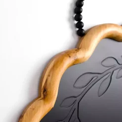 Kirklands Home Monogram Wall Decor|Black Scalloped Monogram F Wall Plaque