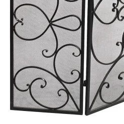 Outlet Black Scroll Work Metal Fireplace Screen Fireplace Accessories