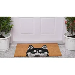 Kirklands Home Doormats|Black Siberian Husky Doormat