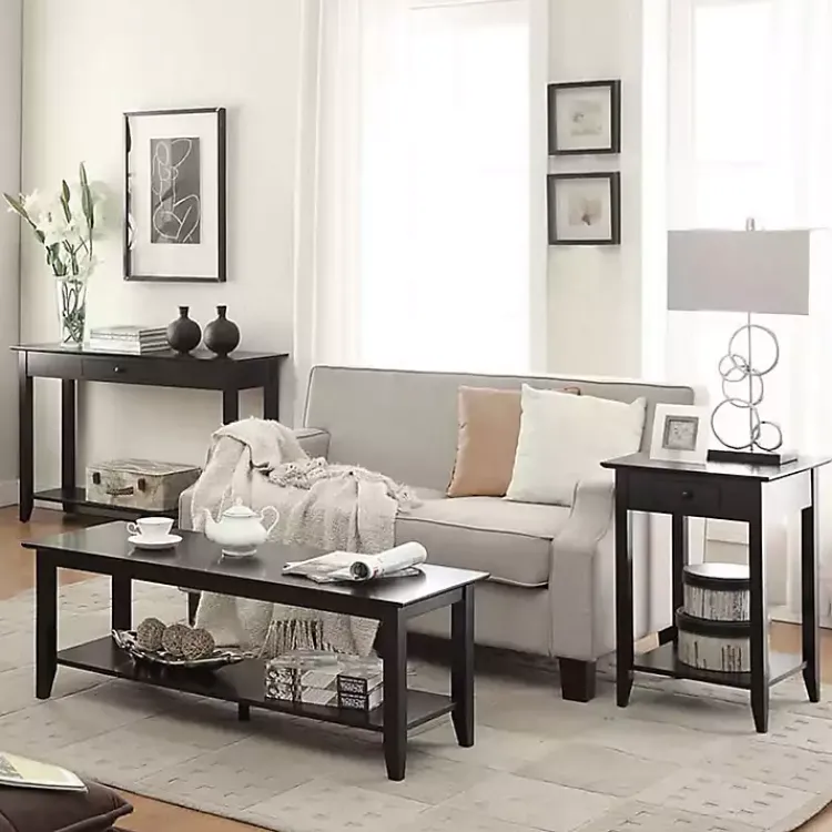 Kirklands Home Coffee Tables|Simple Rectangular Coffee Table Black