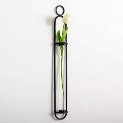 Kirklands Home Wall Storage|Black Singular Glass Wall Budvase