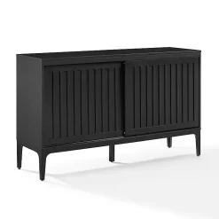 Kirklands Home Cabinets & Sideboards|Slatted Sliding Door Sideboard Black
