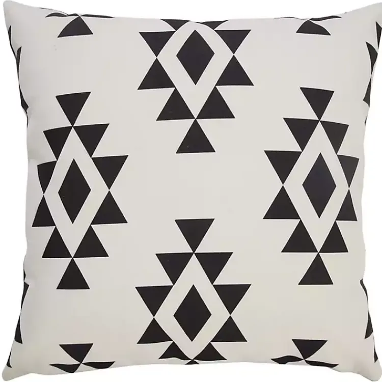 Kirklands Home Outdoor Cushions & Pillows|Black Southwestern Geometric Outdoor Pillow