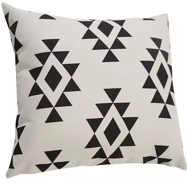 Kirklands Home Outdoor Cushions & Pillows|Black Southwestern Geometric Outdoor Pillow
