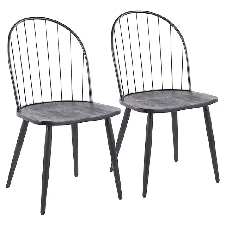 Kirklands Home Dining Chairs|Spindle High Back Dining Chairs, Set of 2 Black