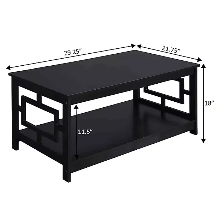 Kirklands Home Coffee Tables|Square Cut-Out Sides Coffee Table Black