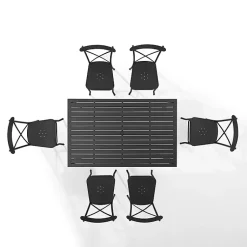 Kirklands Home Outdoor Dining|Steel Farmhouse 7-pc. Outdoor Dining Set Black