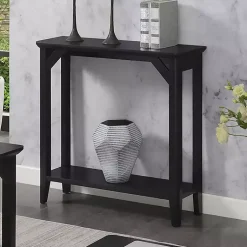 Kirklands Home Console Tables|Tapered Legs Rustic Console Table Black
