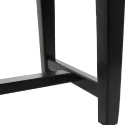 Kirklands Home Benches & Ottomans|Teak Wood and Leather Bench Black