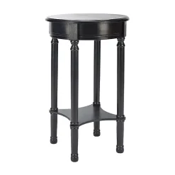 Kirklands Home Accent & End Tables|Tegan Round Accent Table Black