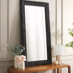 Kirklands Home Decorative Mirrors|Textured Zoelle Wall Mirror Black