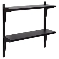 Kirklands Home Shelves|Traditional Two-Tiered Wall Shelf Black