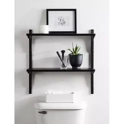 Kirklands Home Shelves|Traditional Two-Tiered Wall Shelf Black