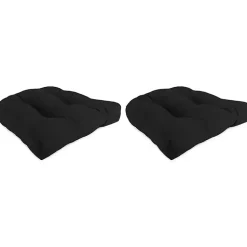 Kirklands Home Outdoor Cushions & Pillows|Tufted Outdoor Chair Cushions, Set of 2 Black