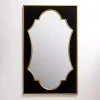 Kirklands Home Decorative Mirrors|Black Velvet and Gold Wall Mirror