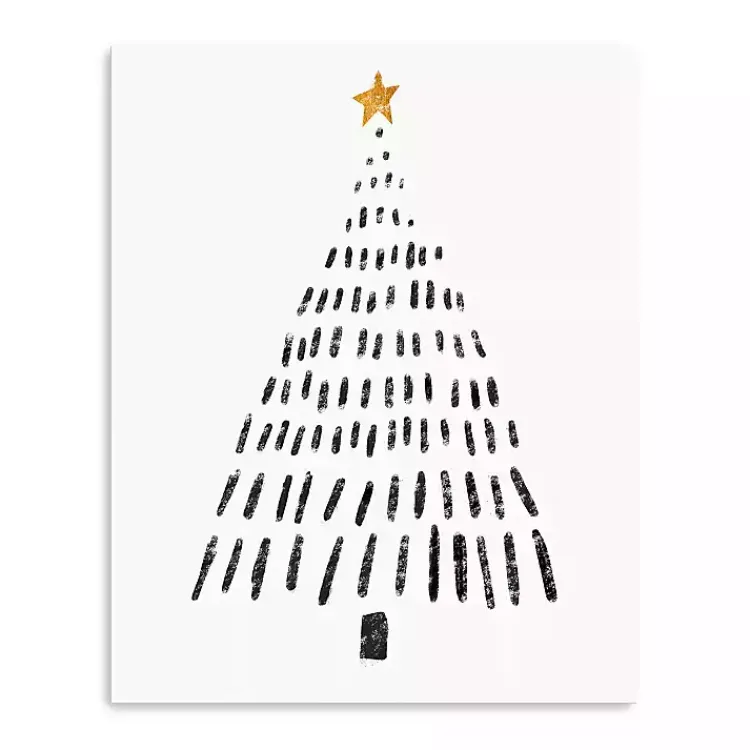 Online Black Watercolor Christmas Tree Canvas Art Print Christmas Art & Wall Decor