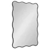 Kirklands Home Decorative Mirrors|Black Wavy Beveled Rectangular Wall Mirror