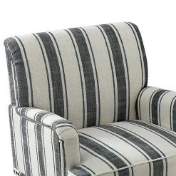 Kirklands Home Accent Chairs|Black White Stripe Upholstered Accent Chair