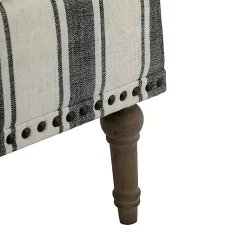 Kirklands Home Accent Chairs|Black White Stripe Upholstered Accent Chair