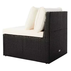 Kirklands Home Outdoor Seating|Black Wicker Chaises with Ottoman, Set of 2