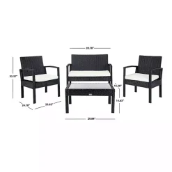 Kirklands Home Outdoor Sets|Black Wicker Frame 4-pc. Outdoor Living Set
