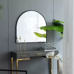 Kirklands Home Decorative Mirrors|Wide Arched Wall Mirror Black