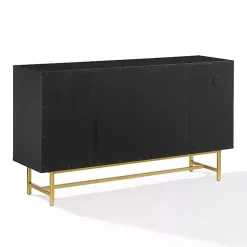 Kirklands Home Cabinets & Sideboards|Wood & Gold Metal Sideboard Black