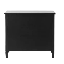Kirklands Home Cabinets & Sideboards|Wood & Natural Rattan 2-Door Cabinet Black