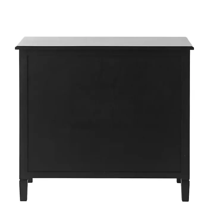 Kirklands Home Cabinets & Sideboards|Wood & Natural Rattan 2-Door Cabinet Black