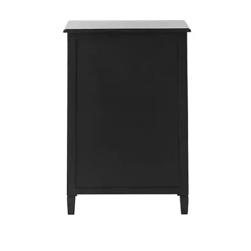 Kirklands Home Cabinets & Sideboards|Wood & Natural Rattan Wine Bottle Cabinet Black