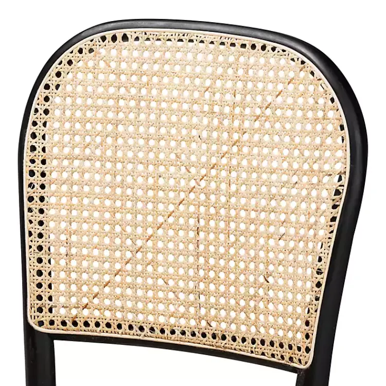 Kirklands Home Dining Chairs|Black Wood & Rattan Bree Dining Chairs, Set of 2