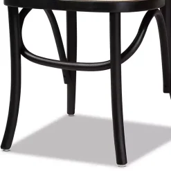 Kirklands Home Dining Chairs|Black Wood & Rattan Bree Dining Chairs, Set of 2
