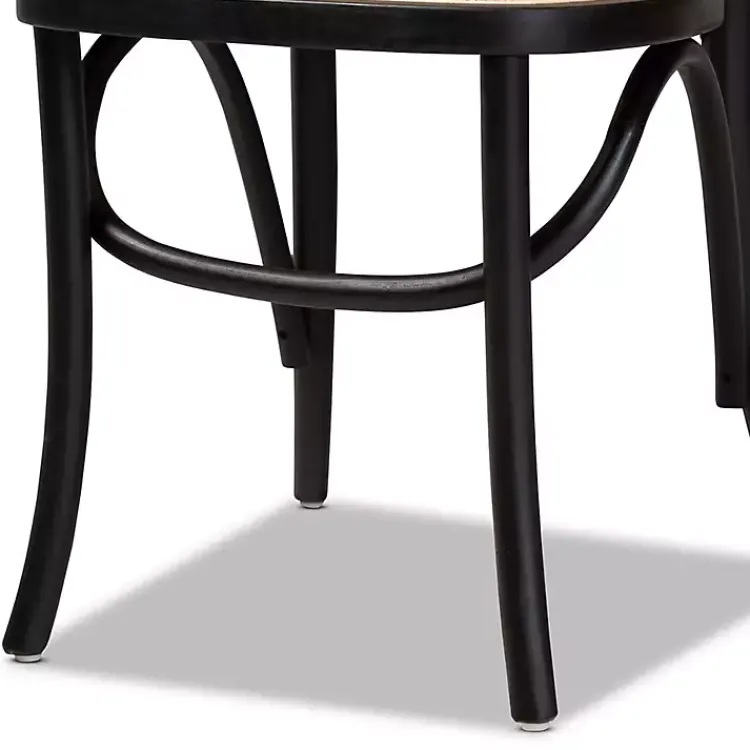 Kirklands Home Dining Chairs|Black Wood & Rattan Bree Dining Chairs, Set of 2