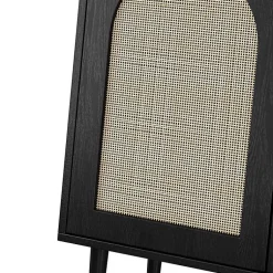 Kirklands Home Cabinets & Sideboards|Wood and Arched Rattan 2-Door Cabinet Black