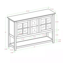 Kirklands Home Cabinets & Sideboards|Wood and Glass Buffet Cabinet Black