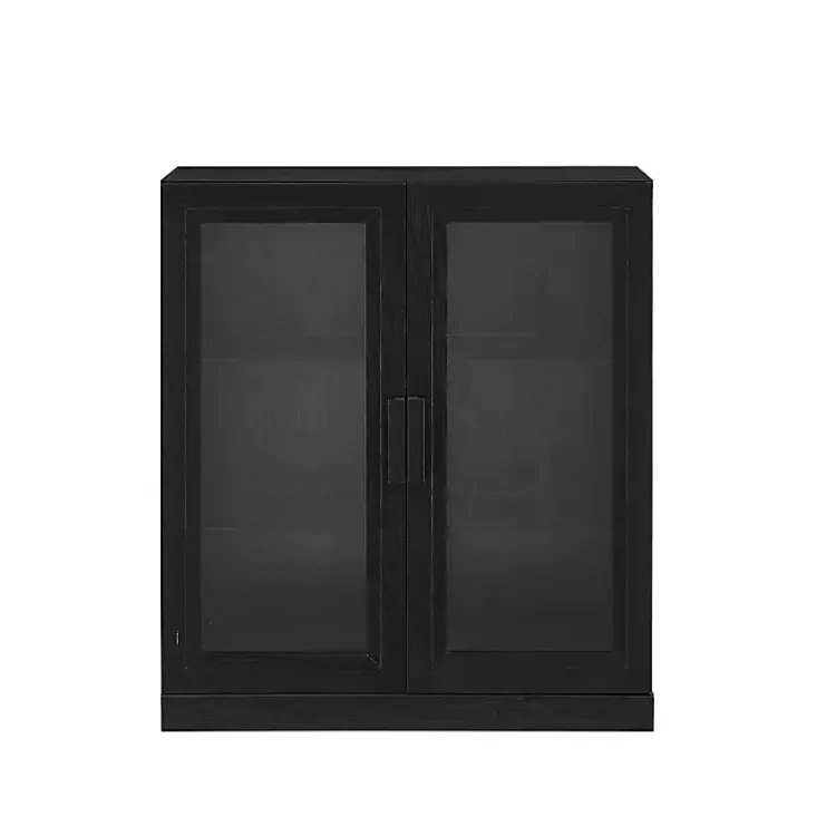 Kirklands Home Cabinets & Sideboards|Black Wood and Glass Stackable Storage Cabinet