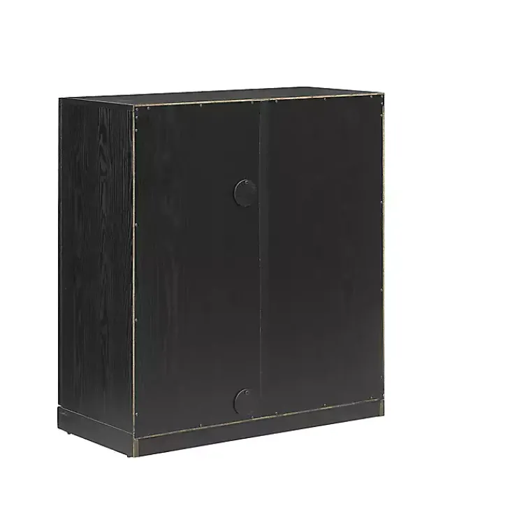 Kirklands Home Cabinets & Sideboards|Black Wood and Glass Stackable Storage Cabinet