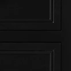 Kirklands Home Cabinets & Sideboards|Wood and Natural Rattan Cabinet Black