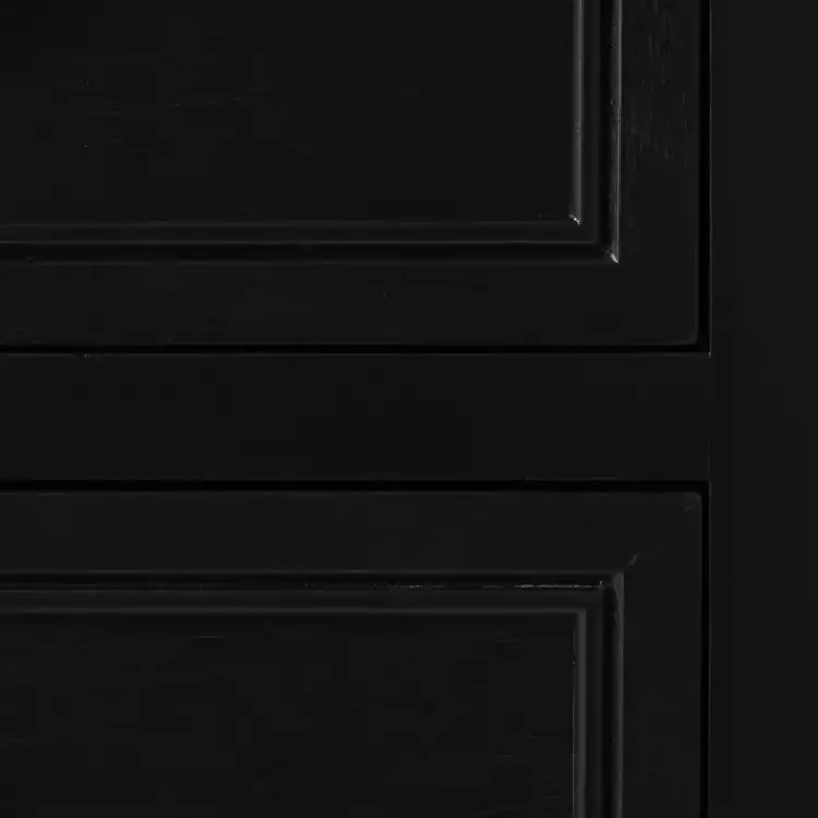 Kirklands Home Cabinets & Sideboards|Wood and Natural Rattan Cabinet Black