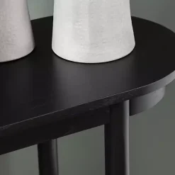 Kirklands Home Console Tables|Wood and Rattan Boho Console Table Black