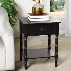 Kirklands Home Accent & End Tables|Wood Barrett Accent Table Black