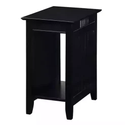 Kirklands Home Accent & End Tables|Wood Charging Open Accent Table Black