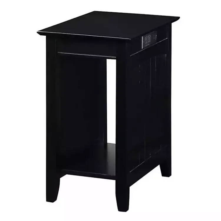 Kirklands Home Accent & End Tables|Wood Charging Open Accent Table Black