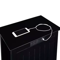 Kirklands Home Accent & End Tables|Wood Charging Open Accent Table Black