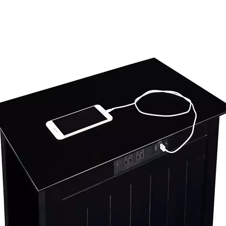 Kirklands Home Accent & End Tables|Wood Charging Open Accent Table Black