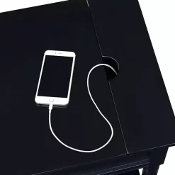 Kirklands Home Accent & End Tables|Wood Charging Traditional Accent Table Black