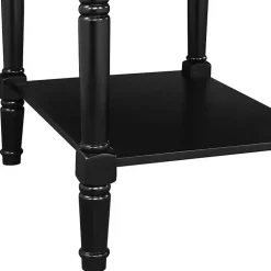 Kirklands Home Accent & End Tables|Wood Charging Traditional Accent Table Black