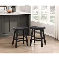 Kirklands Home Bar Stools & Counter Height Stools|Wood Counter Stools, Set of 2 Black