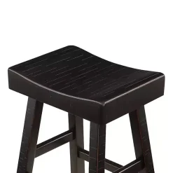 Kirklands Home Bar Stools & Counter Height Stools|Wood Counter Stools, Set of 2 Black